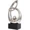 25" Silver Abstract Looped Ceramic Sculpture